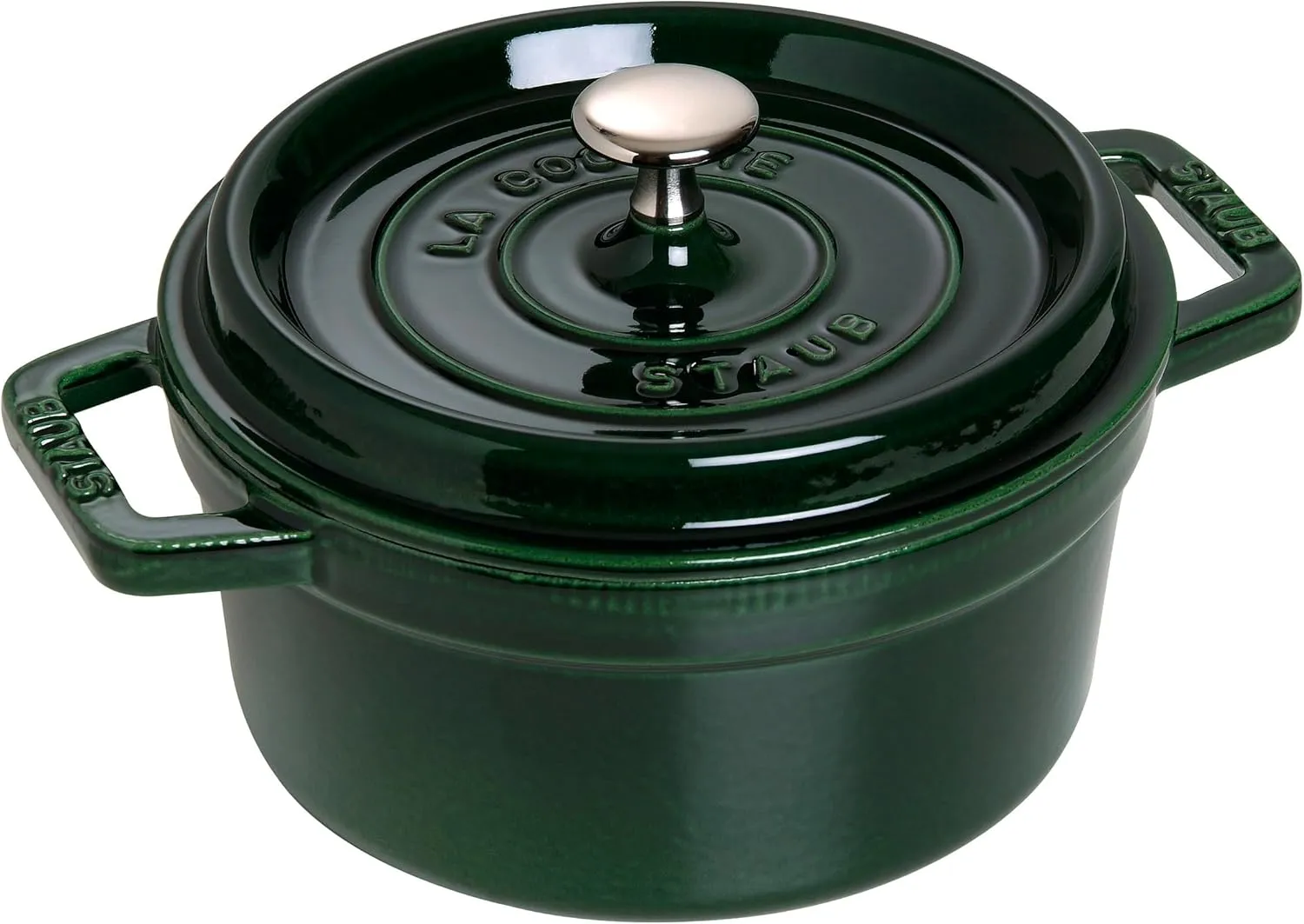 STAUB 1003969 Cast Iron Roaster/Cocotte, Round, 22 cm, 2.6 L, Basil/Green