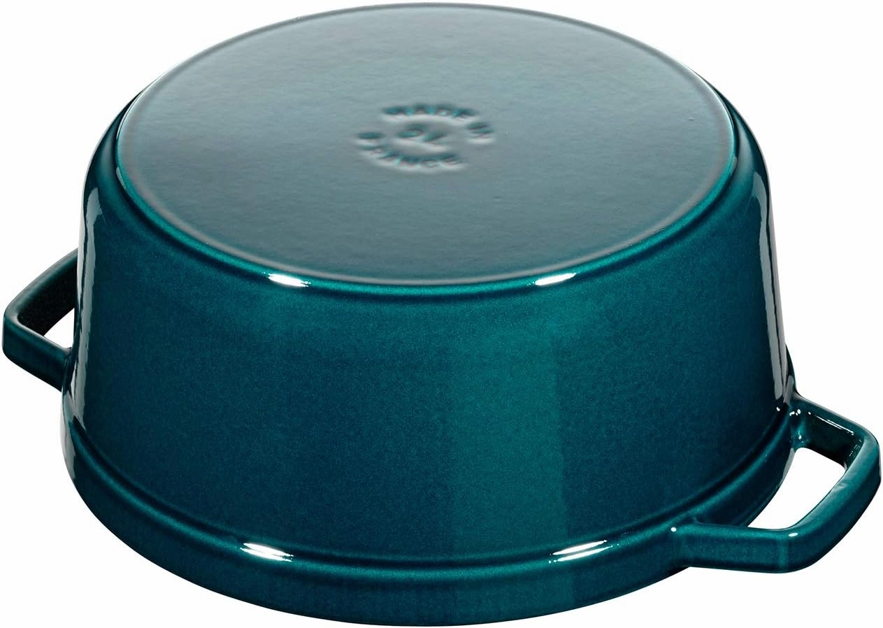 STAUB 1003317 Cast Iron Roaster/Cocotte, Round, 28 cm, 6.7 L, La Mer