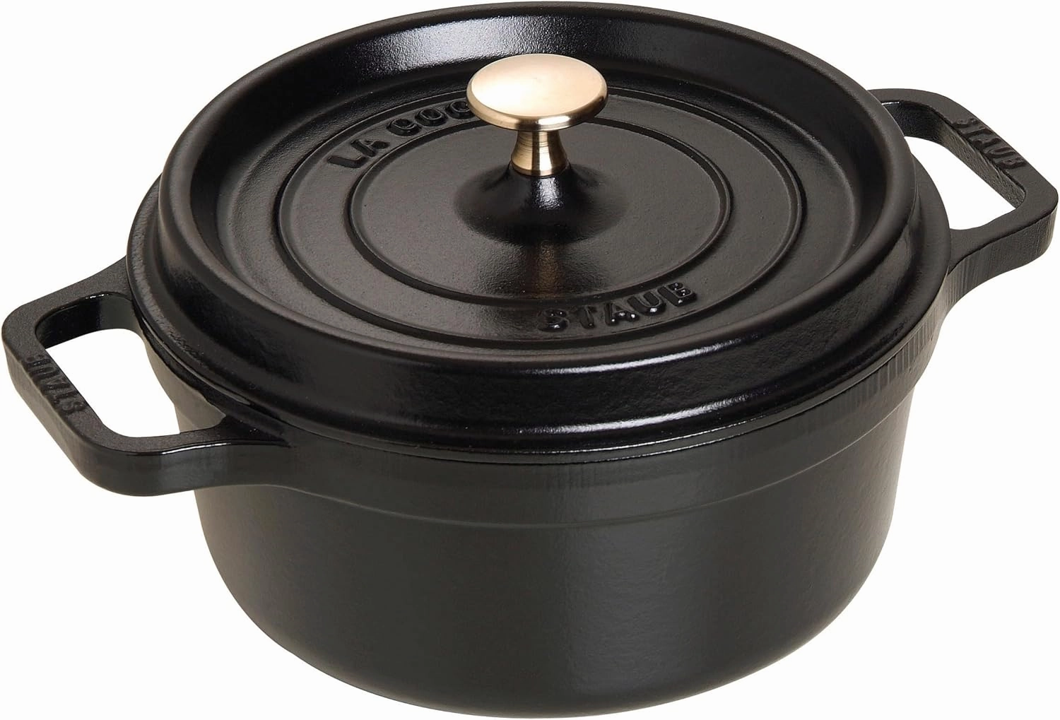 STAUB Cast Iron Roaster/Cocotte, Round, 22 cm, 2.6 L, Black