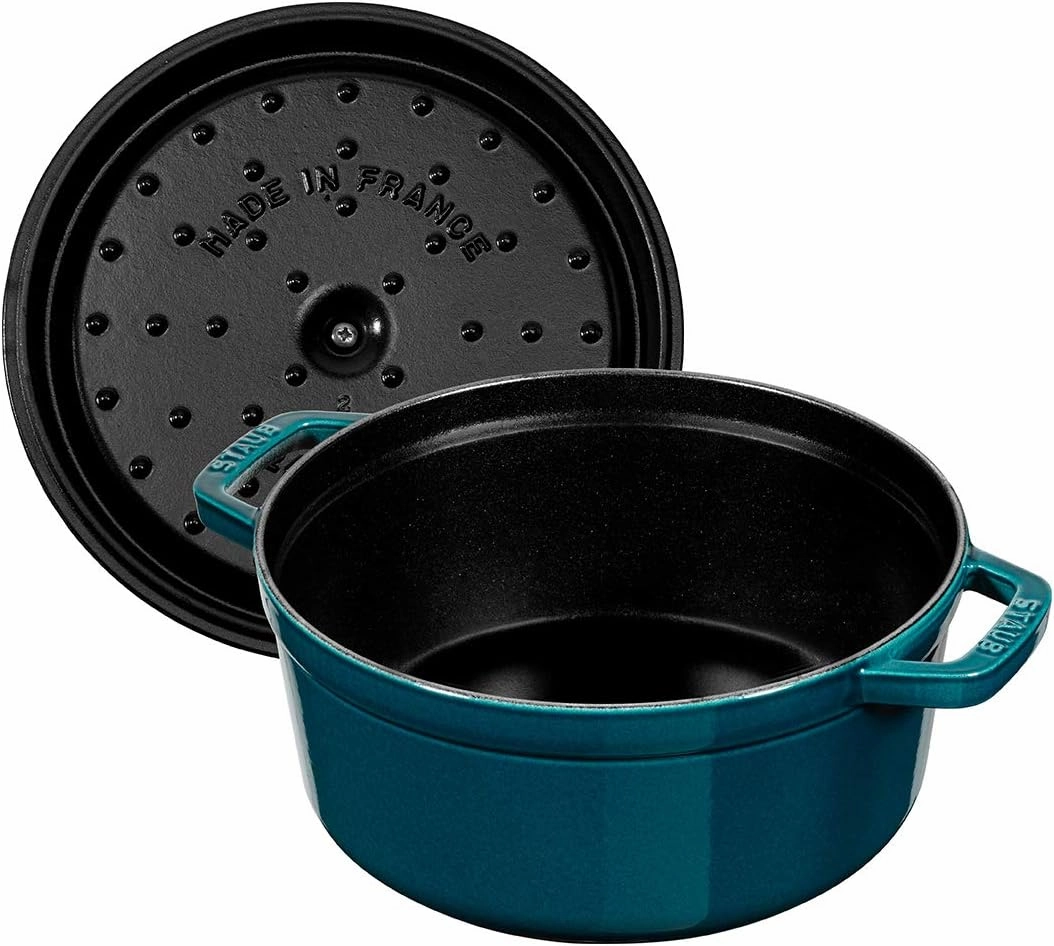 STAUB Cast Iron Roaster/Cocotte, Round, 26 cm, 5 L, La Mer