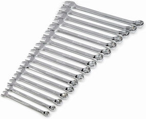 Steelman Pro 16-Piece Metric 6-Point Combination Wrench Tool Set, Durable Steel with Full Polish Chrome, Stamped Size Callouts