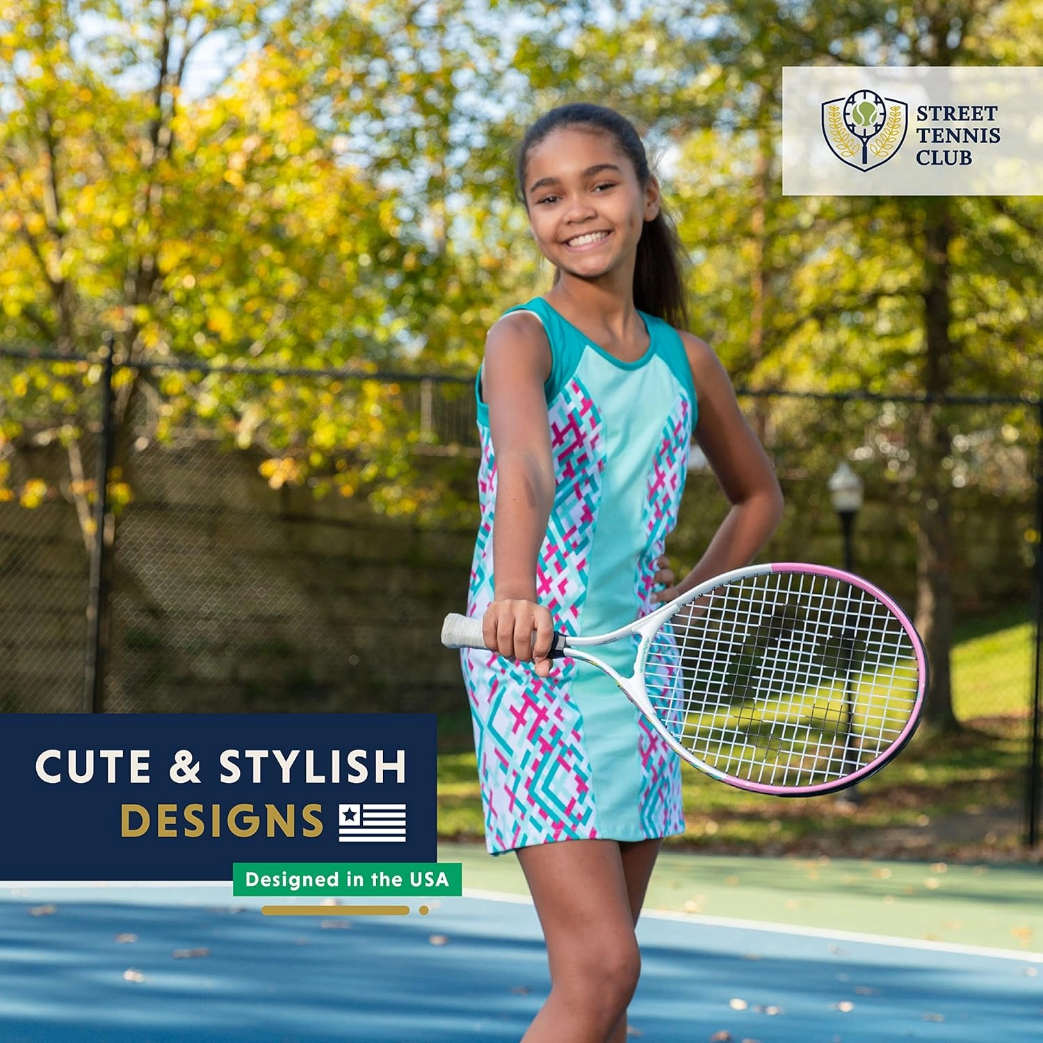 Street Tennis Club Girls Tennis Dress & Golf Outfit, Athletic Skirts Dress with Built-in Shorts