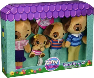 Stuffed Dog Family - 4 Plush Dog Stuffed Animals - Doggy Stuffed Animal Pack Includes Mom, Dad, and 2 Babies - Stuffed Animal Set Made from Kid-Friendly, Non-Toxic Quality Materials