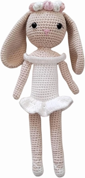 Stuffed Soft Bunny for Kids – Handmade Crochet Rabbit Toy – Long-Lasting Toddler Comfort Toy – Thoughtful Gift for Girls & Bunny Lovers