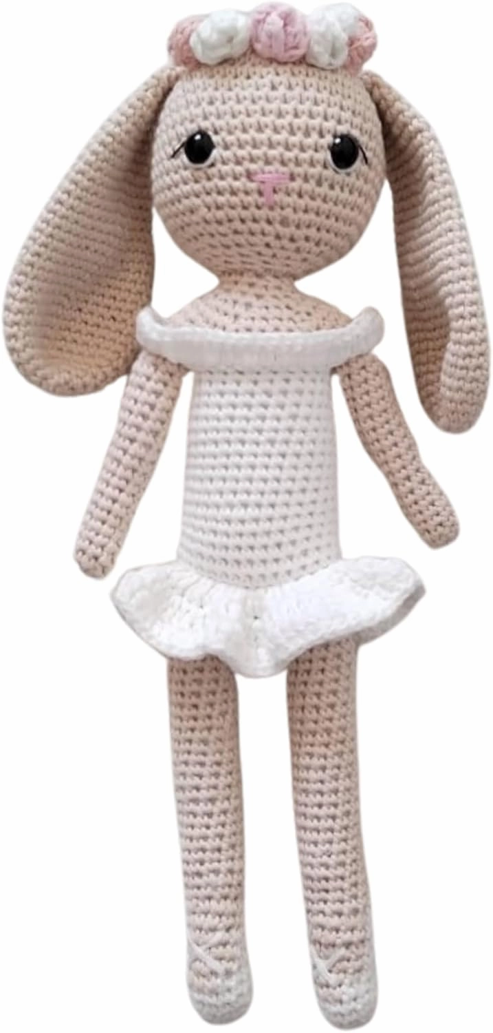 Stuffed Soft Bunny for Kids – Handmade Crochet Rabbit Toy – Long-Lasting Toddler Comfort Toy – Thoughtful Gift for Girls & Bunny Lovers