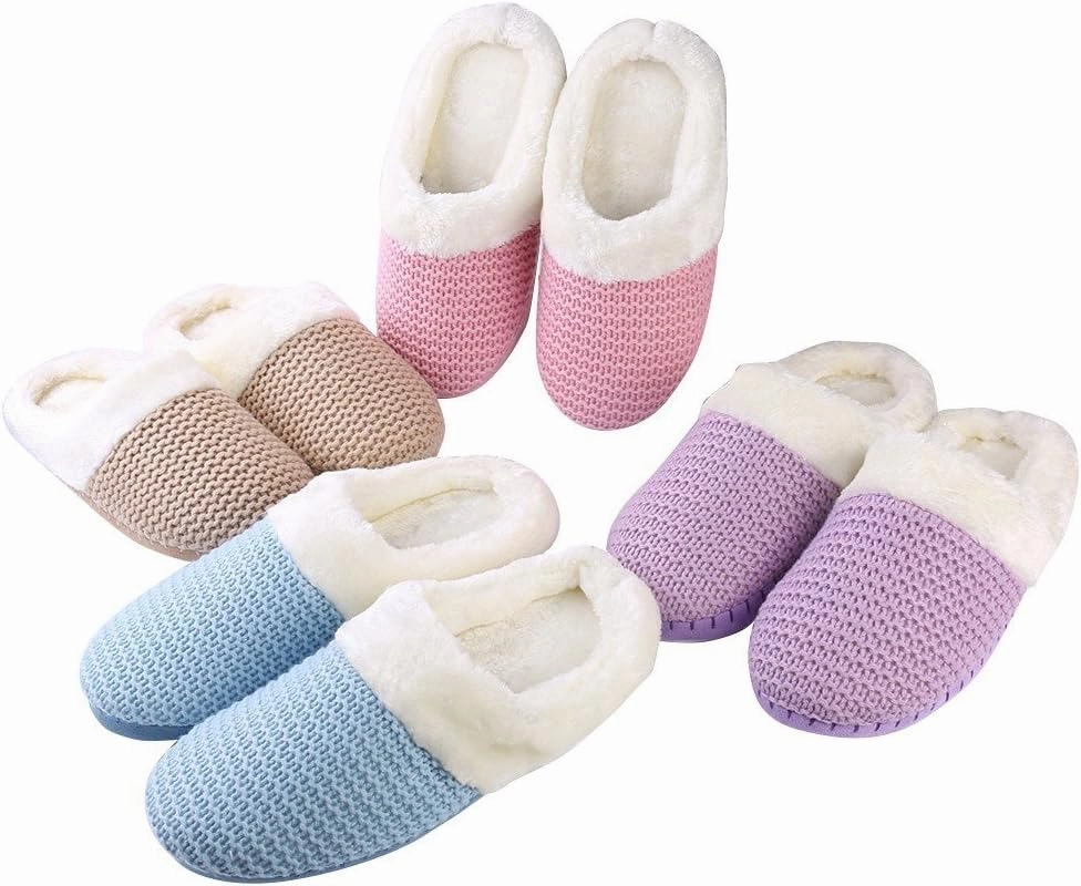 Stylish Womens Slippers - Ultra-Soft Plush Fleece Lined for Maximum Comfort, Non-Slip Sole, Indoor Use Cozy Warm House Shoes