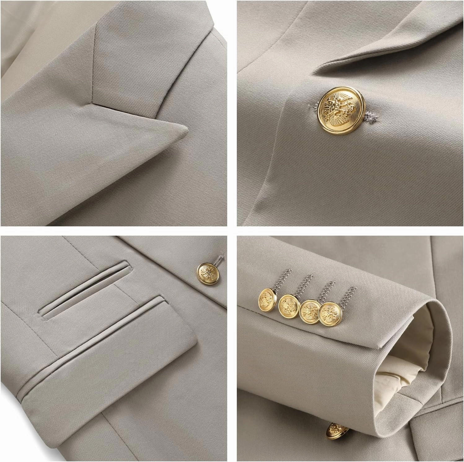 Suit for Men Solid Double Breasted 2 Piece Tuxedo Set Regular Fit Peak Lapels Jacket and Pants
