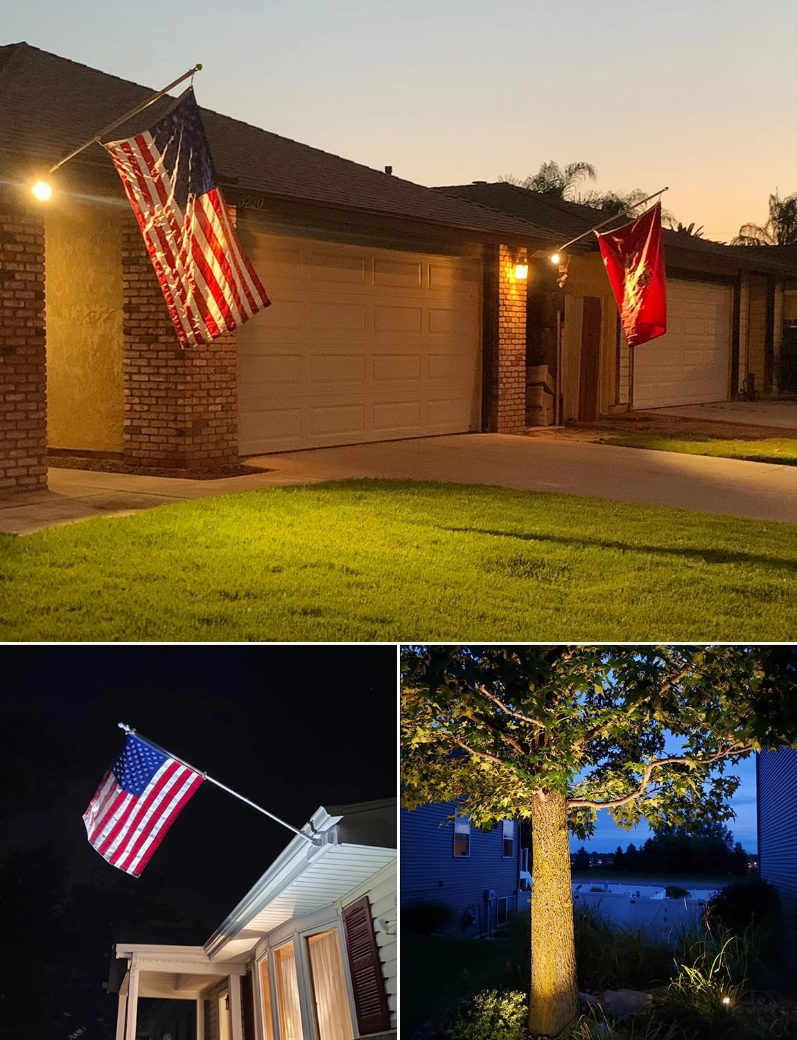 SUNVIE 20W Outdoor LED Spotlight with Photocell Sensor 120V Waterproof Dusk to Dawn Landscape Lighting 3000K Warm White Spot Lights Outdoor for Yard Flag Tree Garden Decor 6 FT Cord with US 3-Plug in
