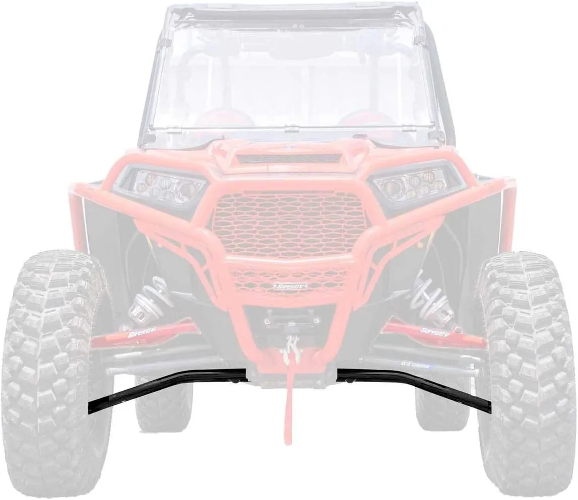 SuperATV (2) Lower High Clearance A Arms for 2016-2021 Polaris RZR XP Turbo/XP 4 Turbo | Non-Adjustable | Black | Standard Duty Ball Joints | 1.25” Tubing 25% larger Than Stock!