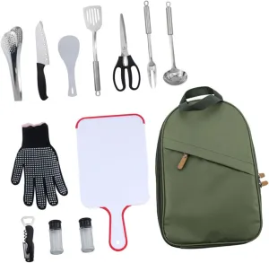 SUPVOX 1 Set of Portable Picnic Tableware Camping Utensils Storage Bag for Outdoor Cooking Cutlery Kit