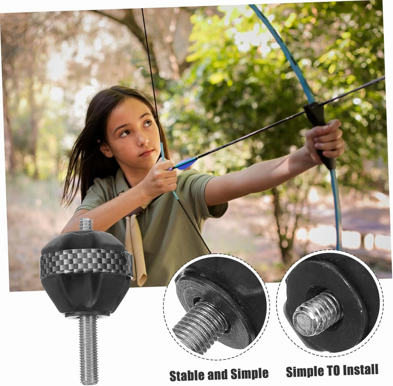 SUPVOX 2pcs Shock Absorbing Ball Archery Equipment Shock Absorber Rod Stabilizer Screw Archery Accessories Bow