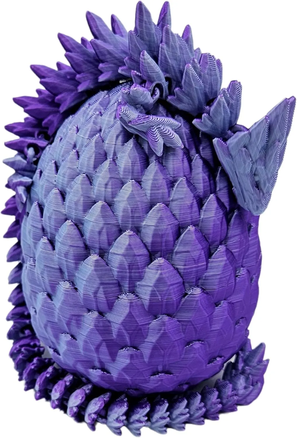 Surprise Dragon Egg Articulating Gemstone Dragon Fidget Figurine - 3D Printed Dragons Flexible ADHD, Autism, Relief Anxiety - Articulated Joints (Purple Mint Silk)