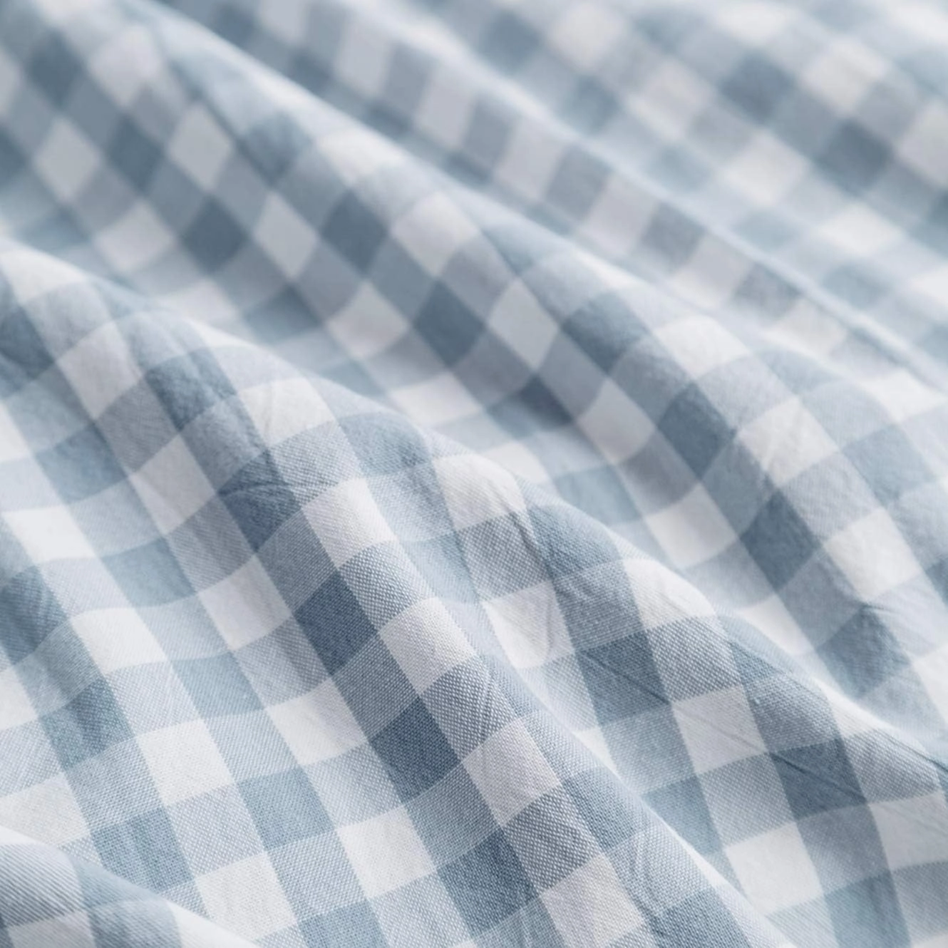 SUSYBAO Gingham Duvet Cover King 100% Washed Cotton Light Blue Plaid Duvet Cover 3 Pieces Set 1 Blue Grid Duvet Cover with Zipper Ties 2 Pillowcases Luxury Soft Gingham Bedding Set Breathable Durable