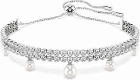 Swarovski Ariana Grande Bracelets Jewelry Collection, Clear Crystal & Pearls, Rhodium Finish