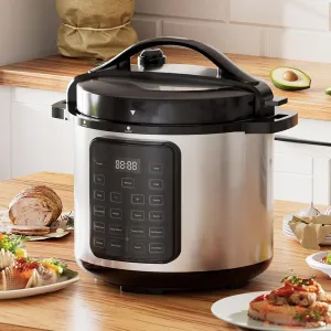 Sweetcrispy 8QT Electric Pressure Cooker,16-in-1 Instant Multi Kitchen Appliances, Slow Cooking Pot Rice Steamer Yogurt Maker, Stainless Steel