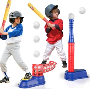 T Ball Set Outdoor Toys for Kids Boys 3-5 5-8, T-Ball Sets Includes 10 Balls, Auto Ball Launcher, Outdoor Outside T-Ball Set Sport Toys Birthday Gifts for 3 4 5 6 Year Old Boys Kids Toddlers