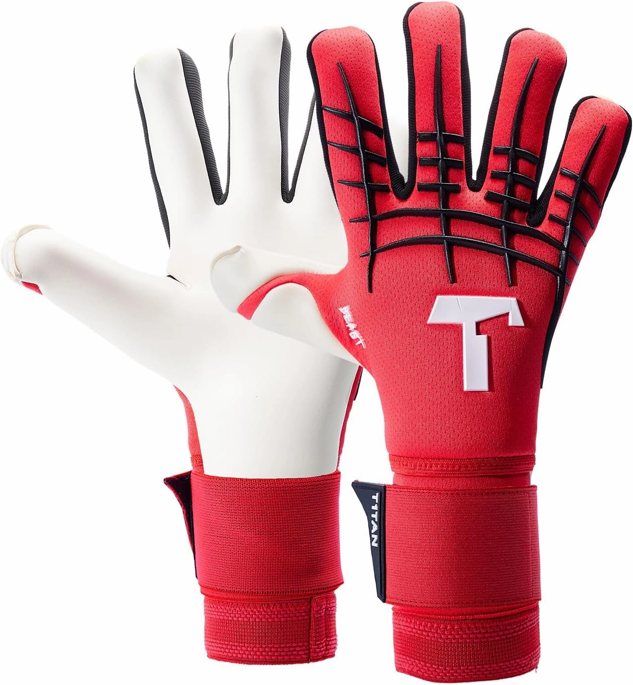 T1TAN Beast Goalkeeper Gloves - with Finger Protection - Soccer Goalie Gloves Adult - Professional Goal Keeper Gloves for Youth, Men & Women - Size 6-11