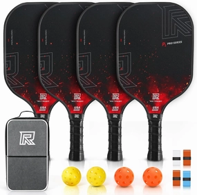 T-300 Carbon Fiber Pickleball Paddles Set of 4/2，Premium Pro Pickleball Paddles,USAPA Approved，Spin Texture,Beginner’s Pickle Ball Equipment Sets Upgraded Version