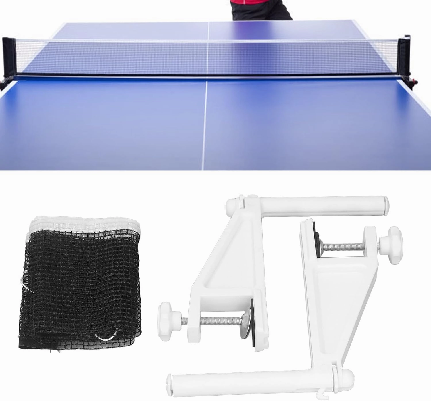 Table Tennis Net and Post Set Adjustable Easy Setup Ping Pong Spring Clamp Net 72" Regulation Size Indoor and Outdoor Use