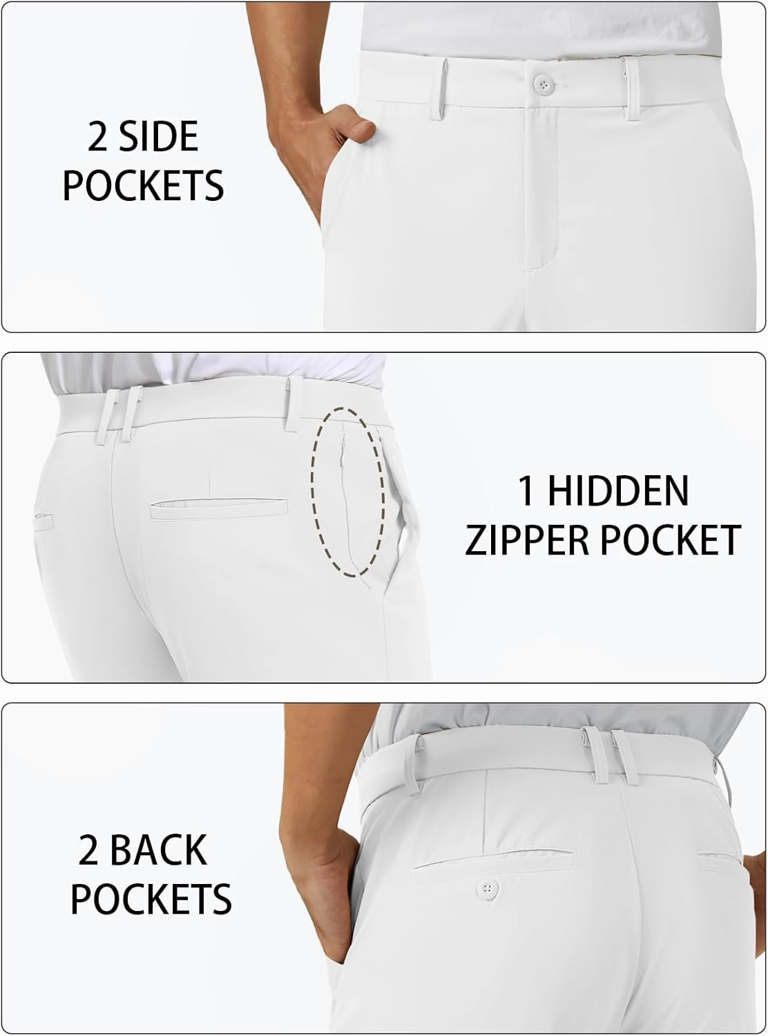 TACVASEN Golf Pants Men - 30"/32"/34" Stretch Lightweight Quick Dry Dress Pants for Men with Pockets for Work Casual