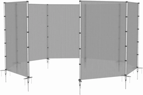 TANG Outdoor Privacy Fencing with Poles Ground Spikes Dog Garden Privacy Fence Backyard Patio Yard Barrier Boarder Divider Hollow Grey 6'x7'