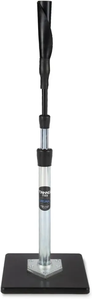 Tanner Tee The Original Batting Tee – Adjustable Pro Hitting Tee for Baseball & Softball, Steel Shaft, Composite Base, Hand-Rolled Rubber Top, 26"-43" Height