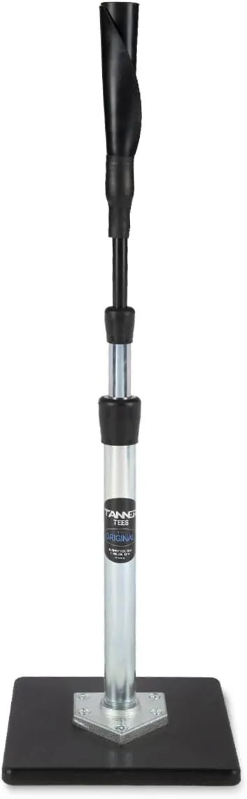 Tanner Tee The Original Batting Tee – Adjustable Pro Hitting Tee for Baseball & Softball, Steel Shaft, Composite Base, Hand-Rolled Rubber Top, 26"-43" Height