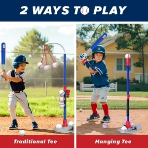 Tball Set, Tee Ball Set, Kids Baseball Bat, Tball Set for Toddlers 3-5, Toddler Baseball Bat, T Ball Sets for Kids 3-5 Boy, Blue