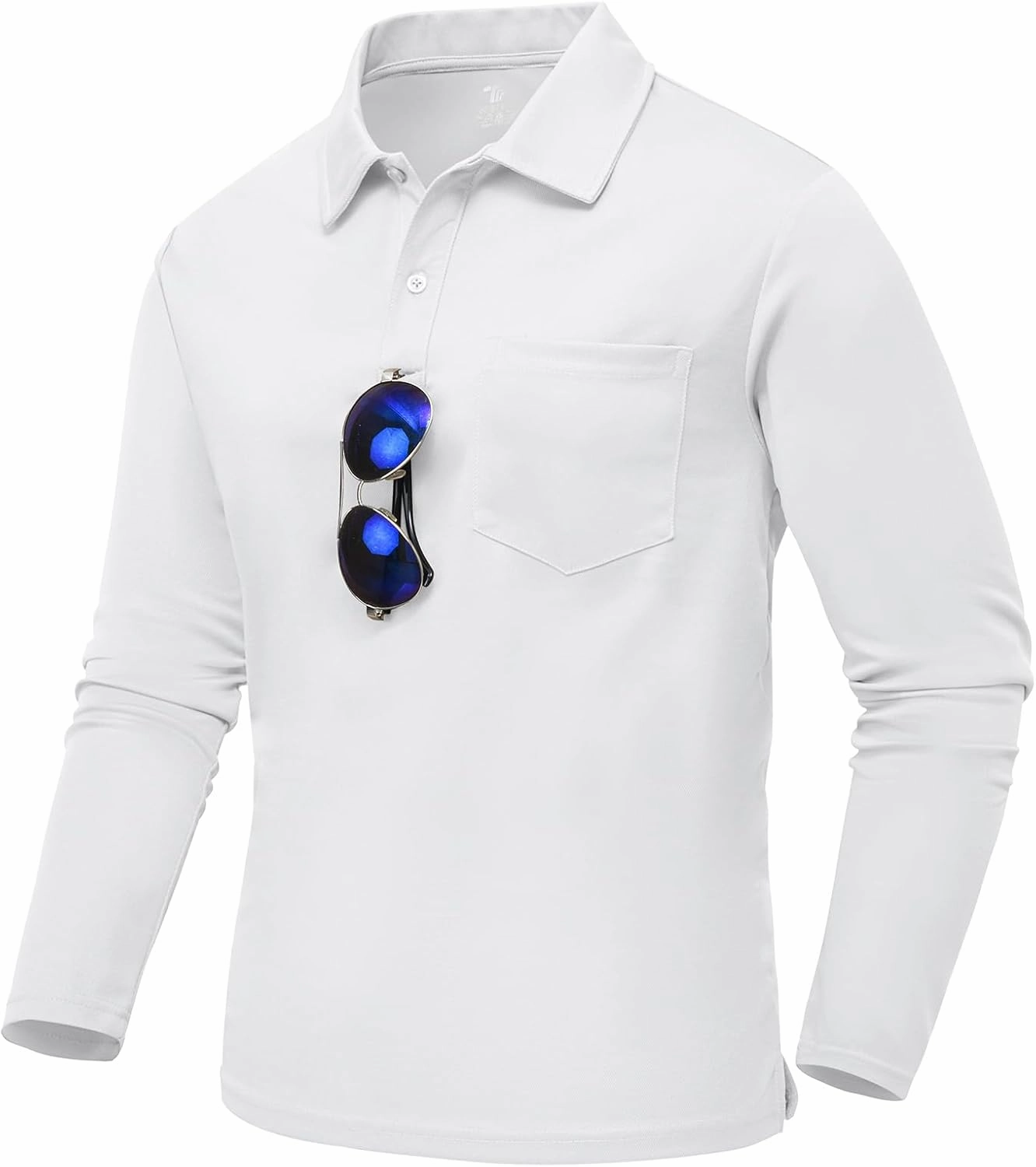 TBMPOY Men's Polo Shirts with Pocket Golf Long Sleeve Quick Dry Lightweight Collared Stylish Moisture Wicking Business Tennis
