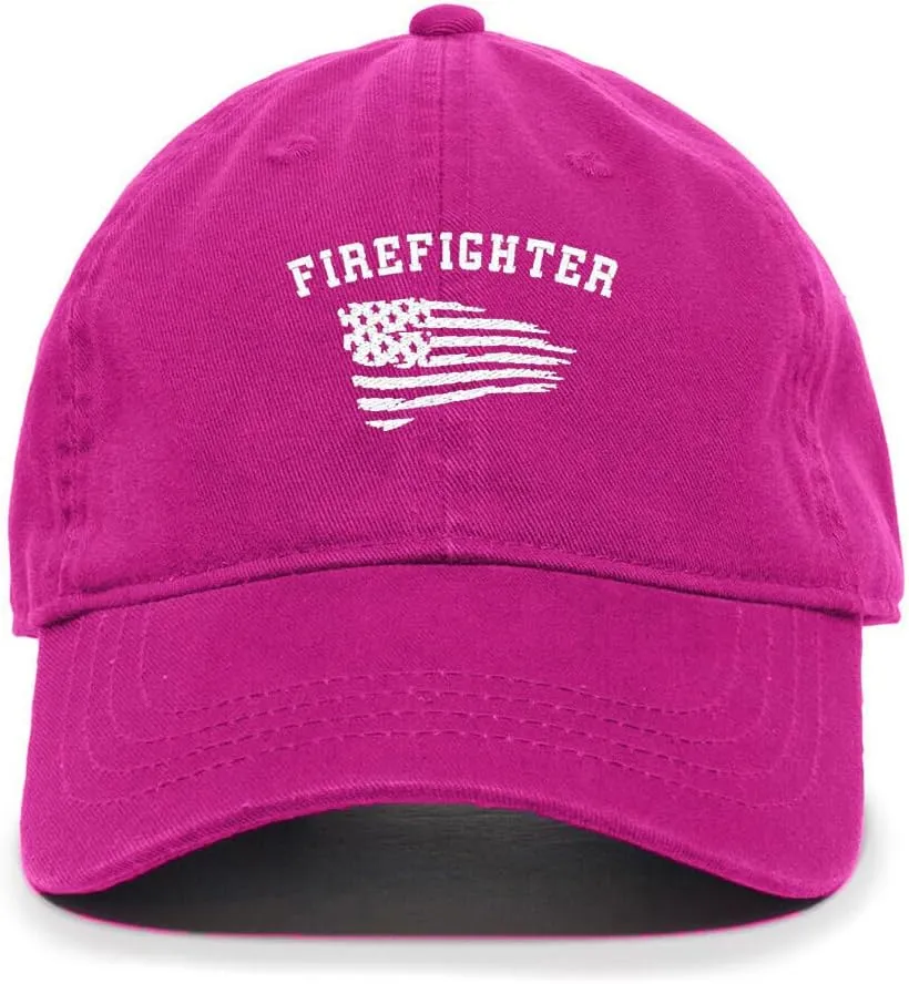 Tech Design Fire Fighter Baseball Cap Embroidered Cotton Adjustable Dad Hat