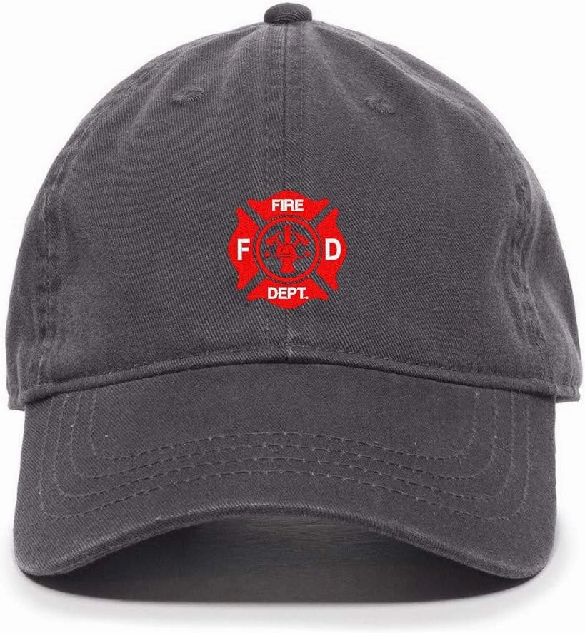 Tech Design Fire Department Baseball Cap Embroidered Cotton Adjustable Dad Hat