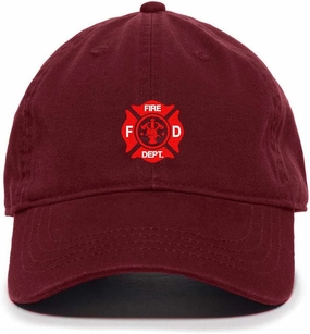 Tech Design Fire Department Baseball Cap Embroidered Cotton Adjustable Dad Hat