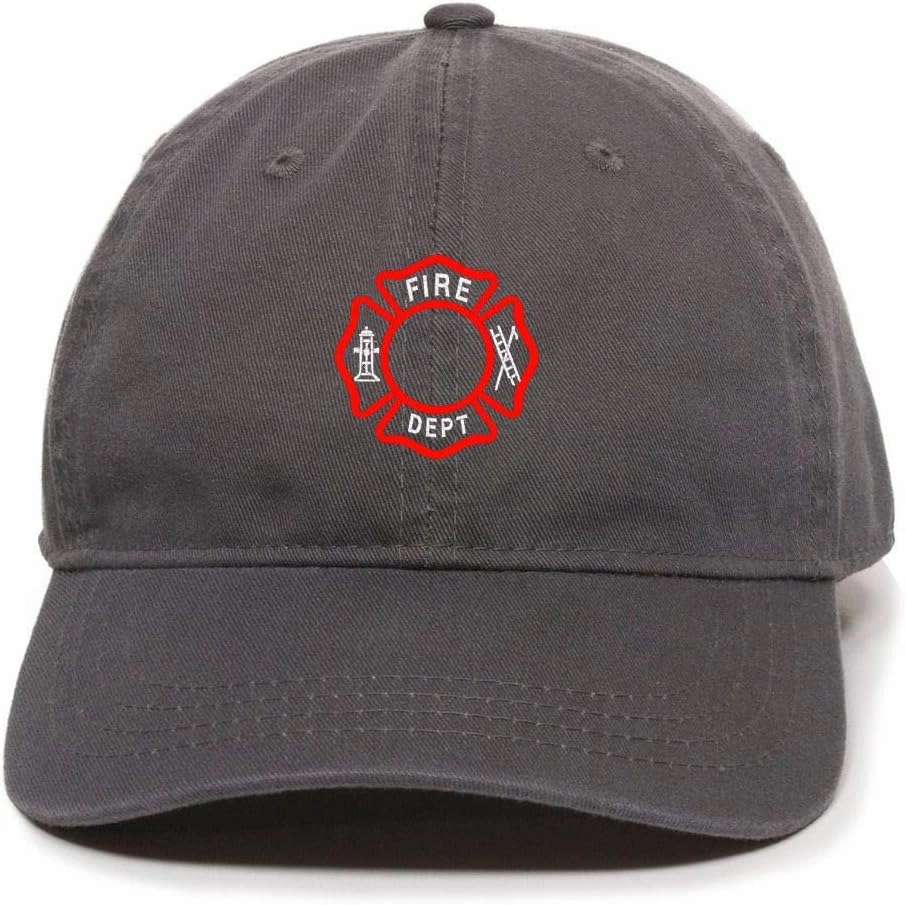 Tech Design Fire Dept Dad Baseball Cap Embroidered Cotton Adjustable Dad Hat
