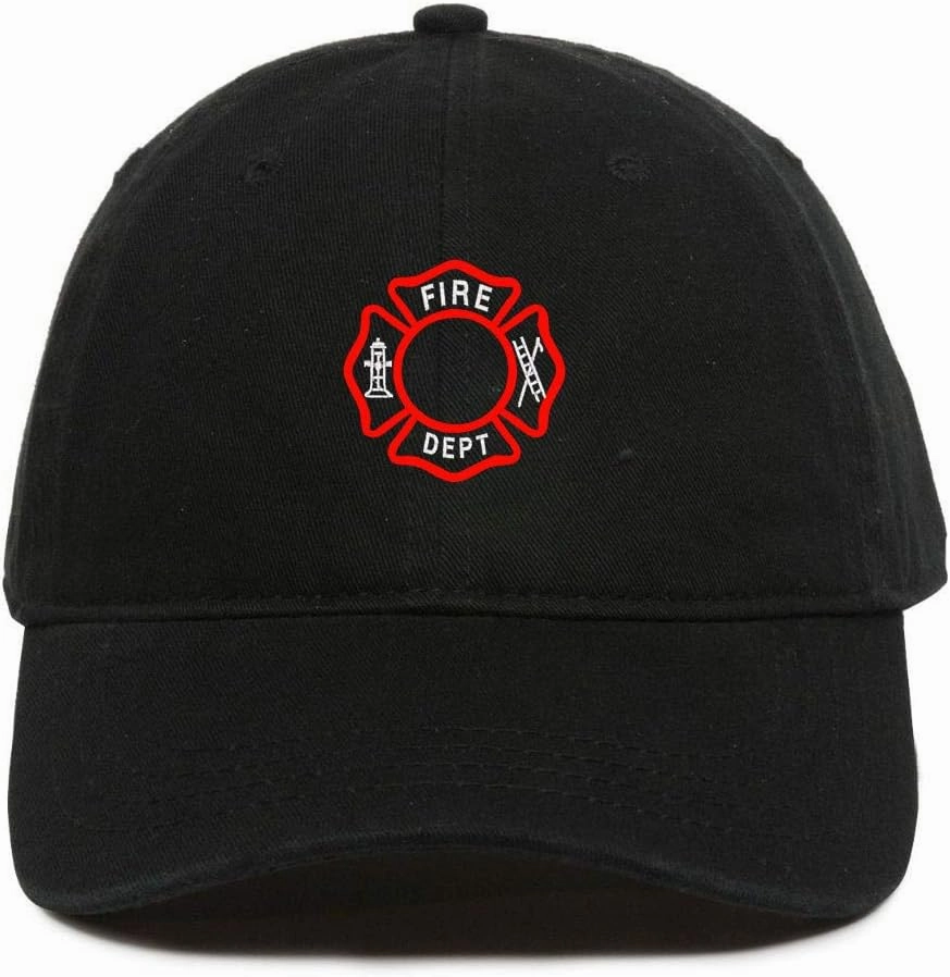 Tech Design Fire Dept Dad Baseball Cap Embroidered Cotton Adjustable Dad Hat