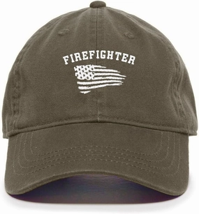 Tech Design Fire Fighter Baseball Cap Embroidered Cotton Adjustable Dad Hat