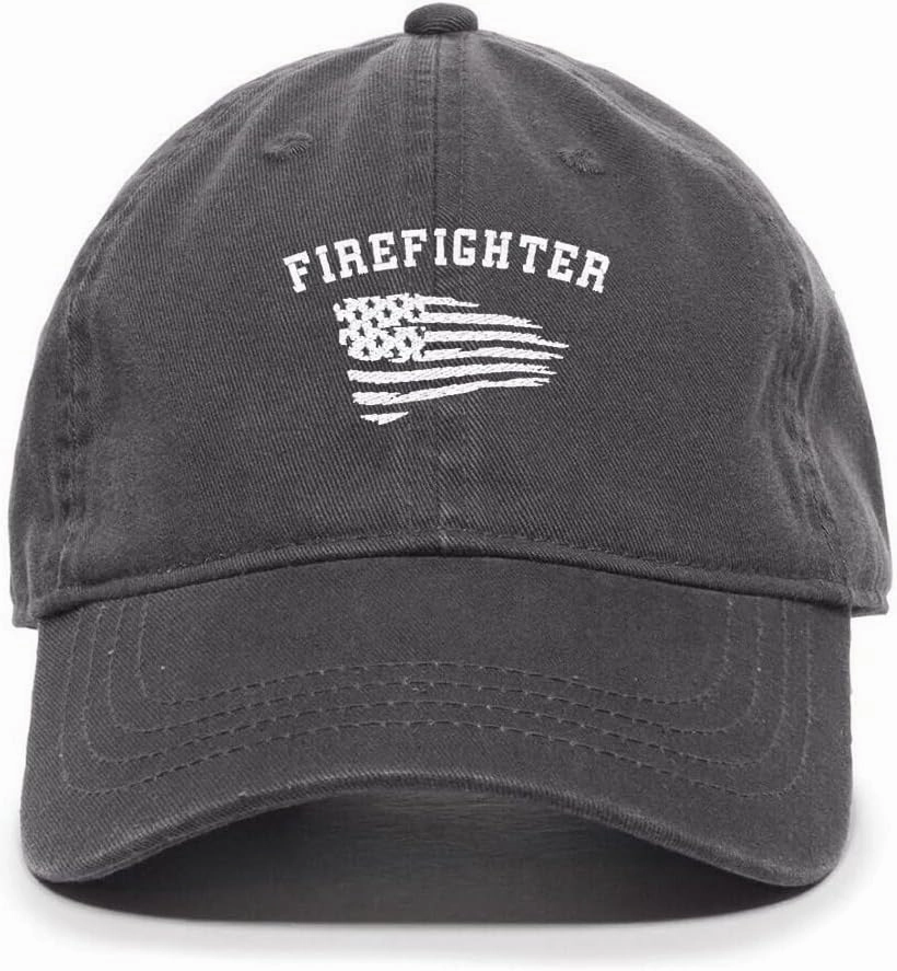 Tech Design Fire Fighter Baseball Cap Embroidered Cotton Adjustable Dad Hat