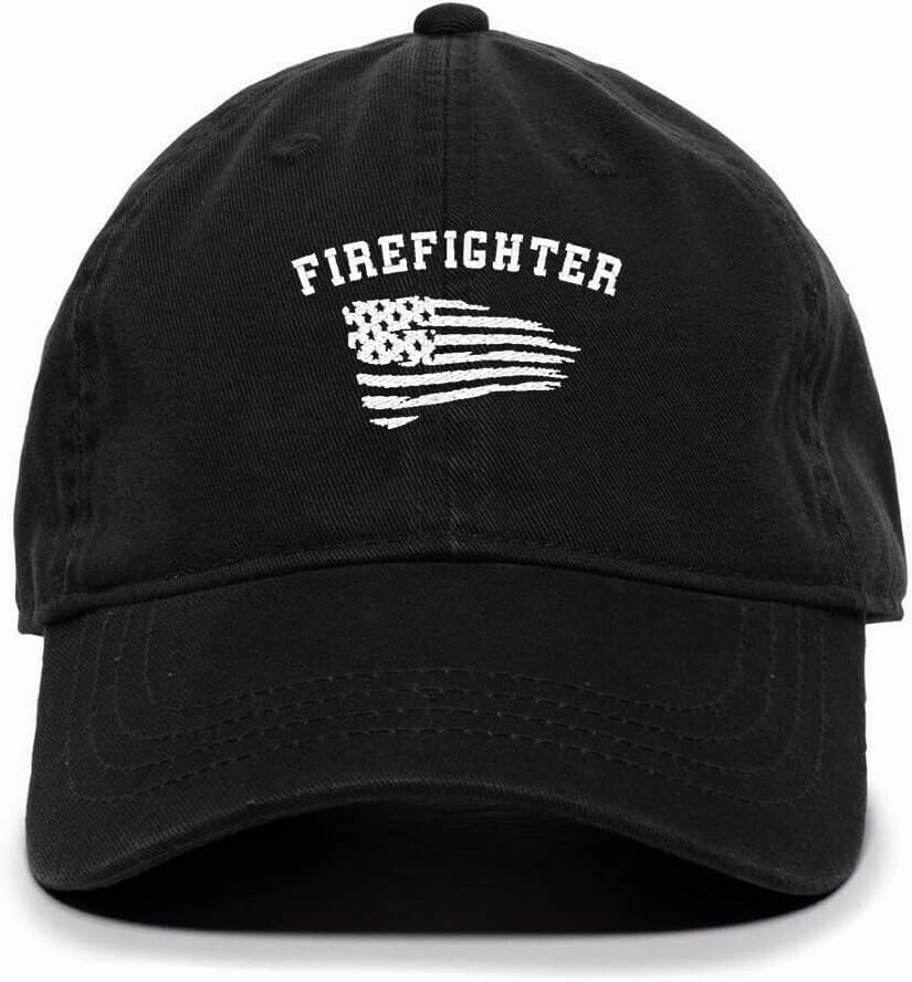 Tech Design Fire Fighter Baseball Cap Embroidered Cotton Adjustable Dad Hat