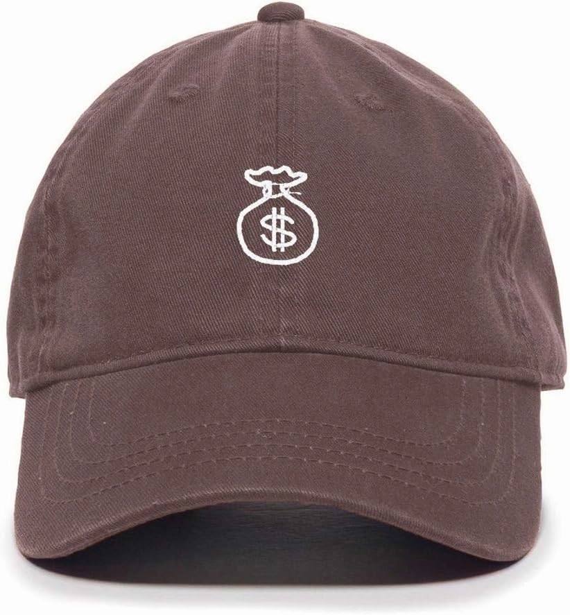 Tech Design Money Bag Baseball Cap Embroidered Cotton Adjustable Dad Hat
