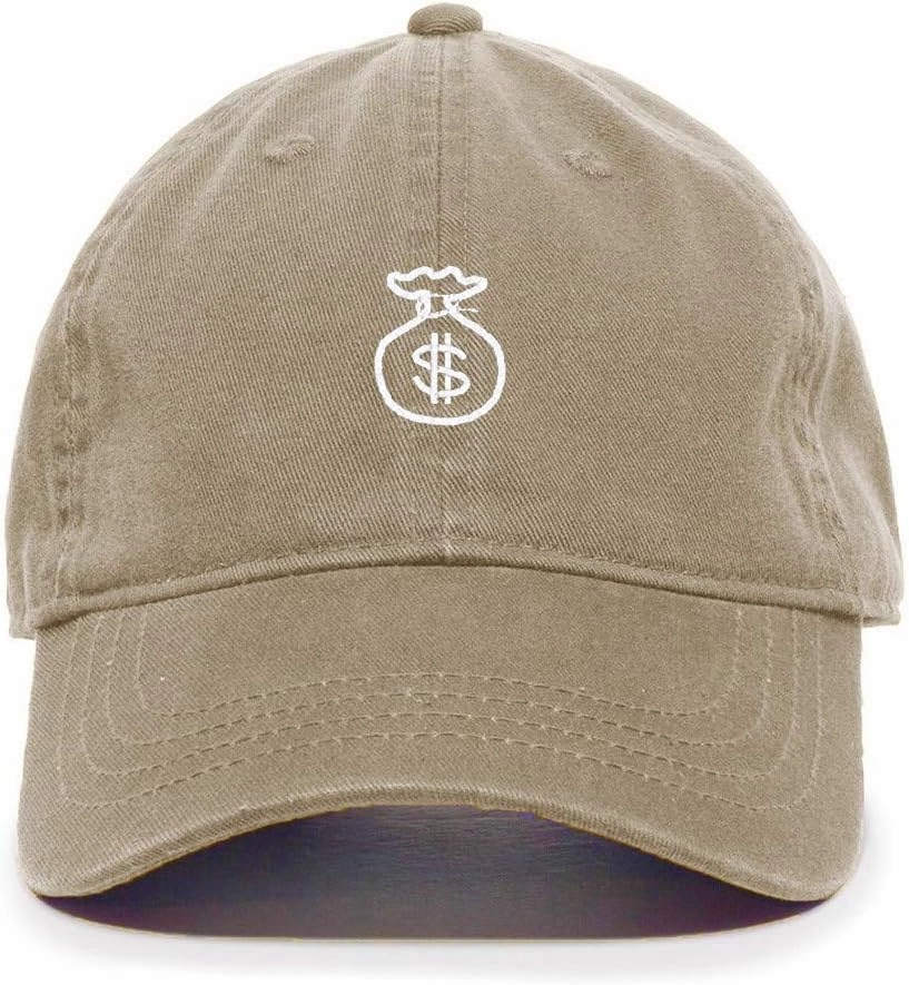Tech Design Money Bag Baseball Cap Embroidered Cotton Adjustable Dad Hat