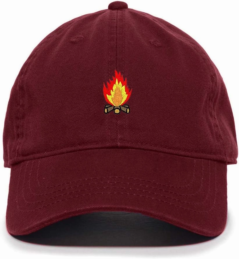 Tech Design Wood Fire Baseball Cap Embroidered Cotton Adjustable Dad Hat