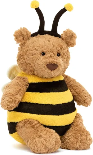 Teddy Bear Stuffed Animal Cute Plushies 11 inches Stuffed Bear Plush Toys with Bee Clothes Ideal Gift for Birthday Home Decor