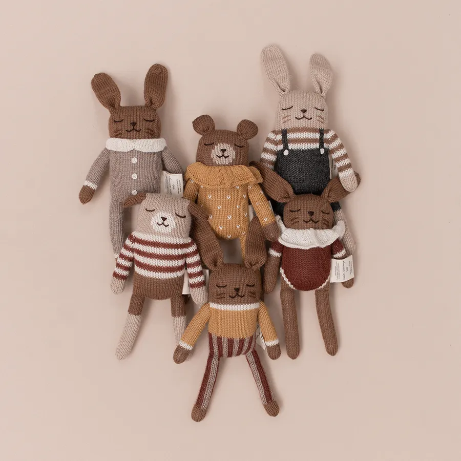 Teddy, ochre dots pyjamas
