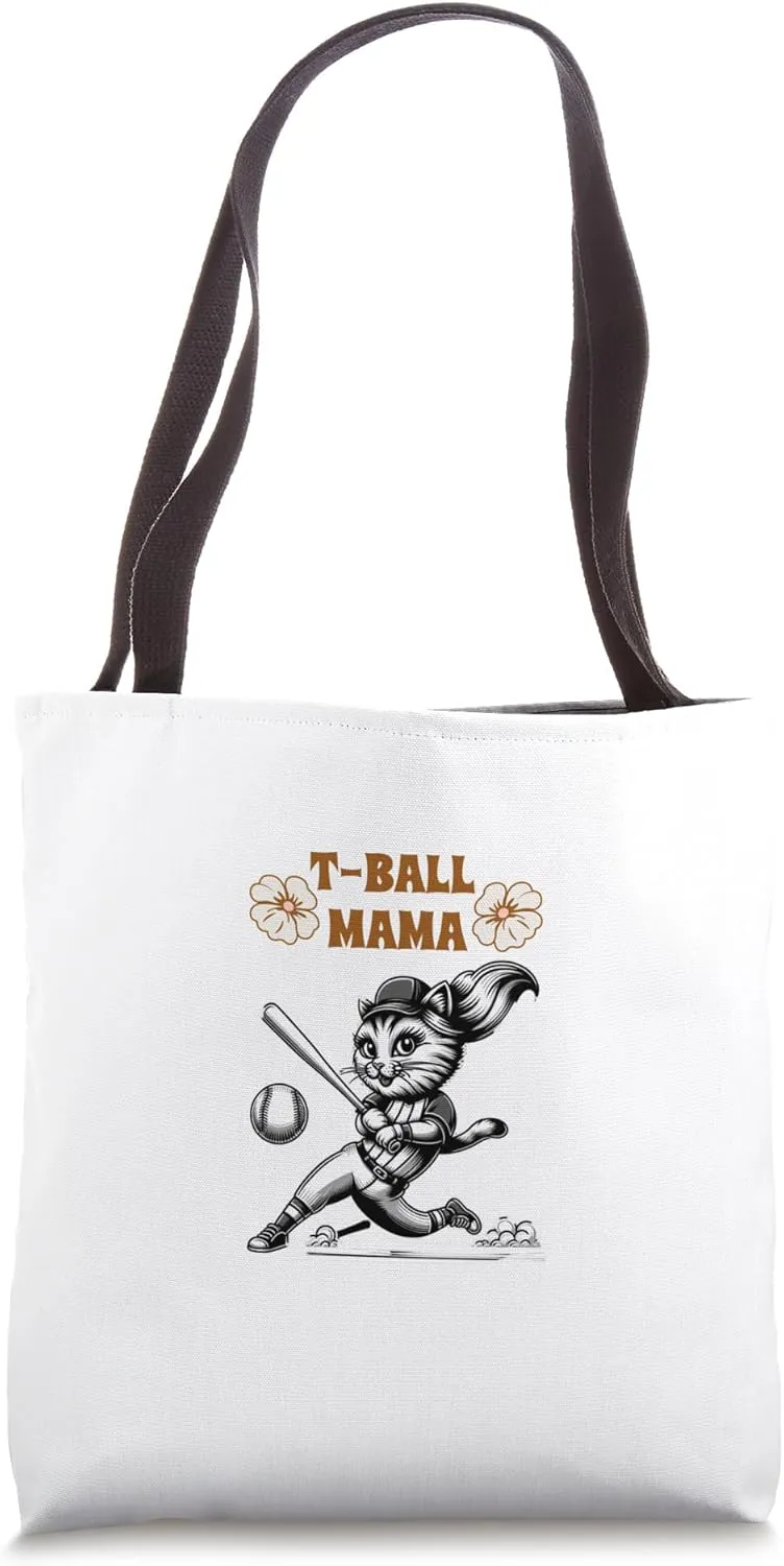 Teeball Mom Leopard T-Ball Mom Mother's Day Cat Tee Ball Mom Tote Bag