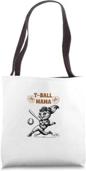 Teeball Mom Leopard T-Ball Mom Mother's Day Cat Tee Ball Mom Tote Bag