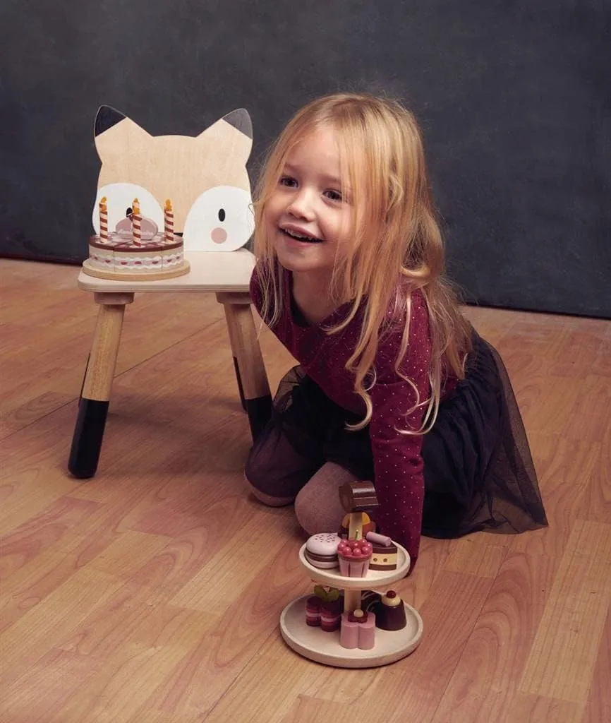 Tender Leaf Toys - Forest Table and Chairs Collections - Adorable Kids Size Art Play Game Table and Chairs - Made with Premium Materials and Craftsmanship for Children 3  (Forest Fox Chair)