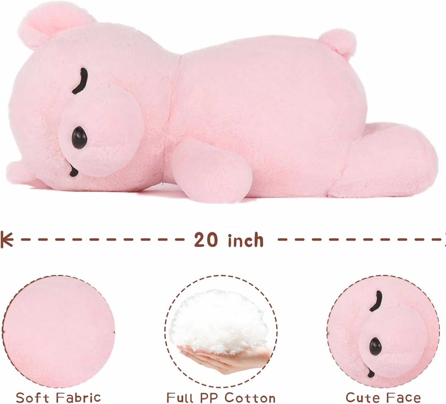 Tezituor Koala Bear Stuffed Animal,20 Inch Pink Koala Plush Toy Hugging Pillow Stuffed Bear Plushies Birthday Gifts for Girls Boys