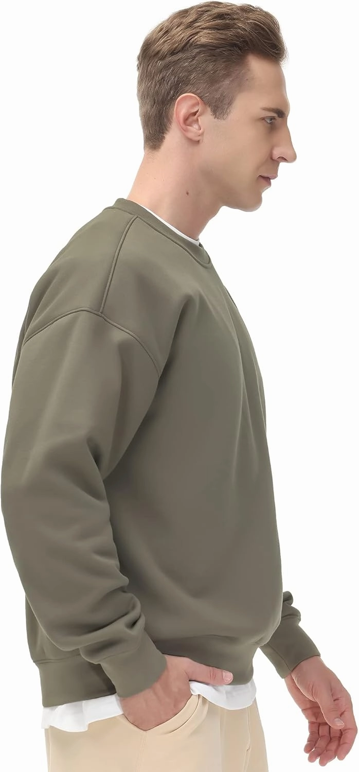 THE GYM PEOPLE Men's Fleece Crewneck Sweatshirt Thick Loose fit Soft Basic Pullover Sweatshirt