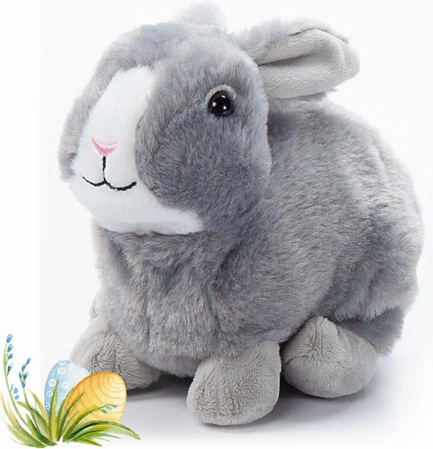 The Petting Zoo Grey Rabbit Stuffed Animal Plushie, Gifts for Kids, Wild Onez Wildlife Animals, Bunny Plush Toy, 9 inches