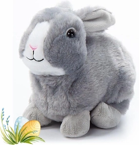 The Petting Zoo Grey Rabbit Stuffed Animal Plushie, Gifts for Kids, Wild Onez Wildlife Animals, Bunny Plush Toy, 9 inches