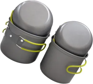 Thermal Insulation Camping Pot Portable Outdoor Cookware Set Hiking Cookware 2-3 Person Cooking Set